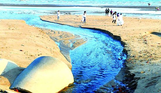 個別區(qū)域工業(yè)污水直接排入大海