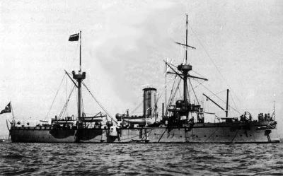 1887年停泊在英國(guó)樸茨茅斯港的“靖遠(yuǎn)”號(hào)